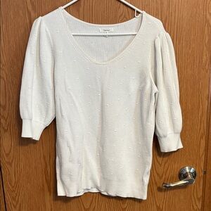 Maurices Ivory Ribbed Knit Top/Never Worn
